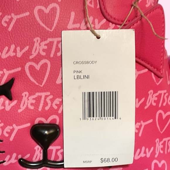 NWT LUV BETSEY BY BETSEY JOHNSON PINK CAT PURSE - Picture 5 of 5